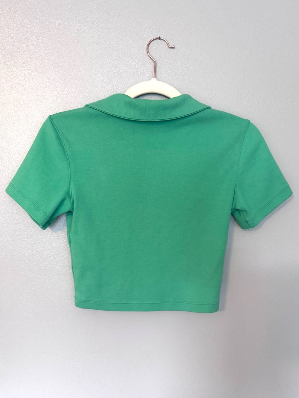 Nike Green Cropped Polo Top with Swoosh - Picture 4 of 6